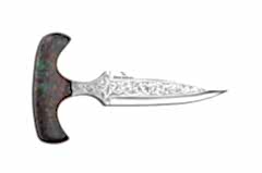 Bora Push Dagger Stabilize Saplı Gravürlü Bıçak