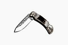 Bora 205 BG Büyük Boy Yuvarlak Uçlu Kilitli Geyiz Boynuzu Saplı Gravürlü Çakı